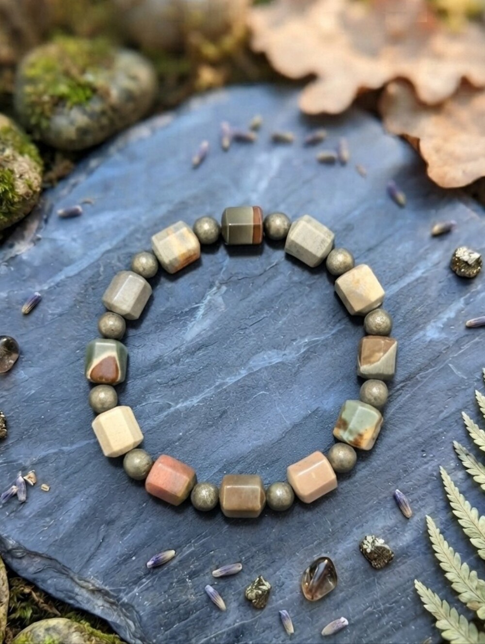 Landscape Ocean Jasper/Pyrite Bracelet